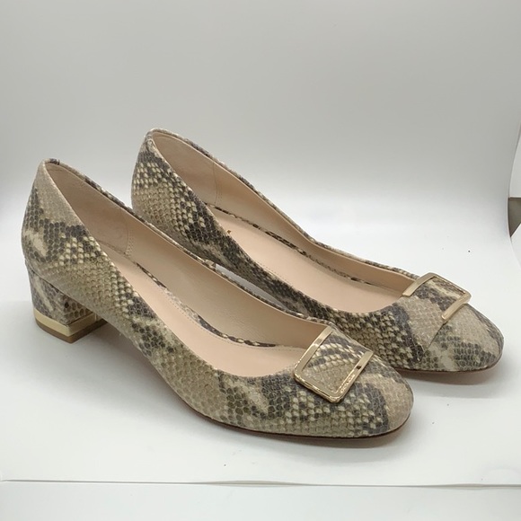 Coach Shoes - COACH snake skin block heel pump ECU